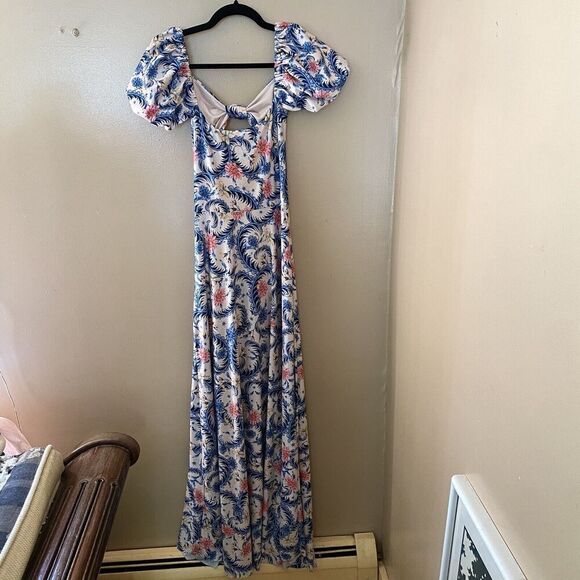 Agua Bendita Blue and Pink Floral Maxi Dress - Picture 12 of 13